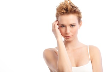 Young woman with trendy hair style