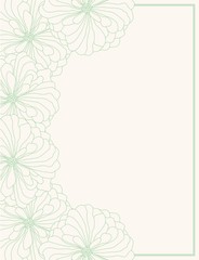 Damask wedding invitation floral card