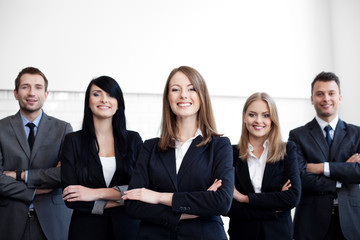 Business group with female leader