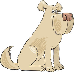 Sheepdog shaggy dog cartoon illustration