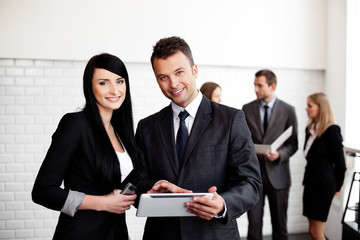 business people working with digital tablet