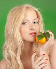 Girl with tangerine