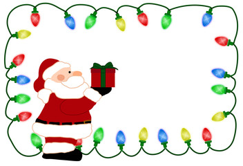 Christmas Light Background with Santa for your message or invita