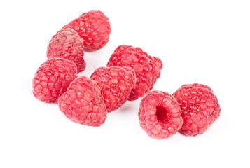 Fresh red raspberries