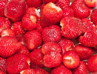 Fresh red raspberries