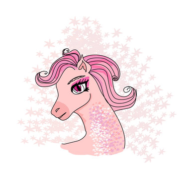 Vector Illustration of beautiful pony