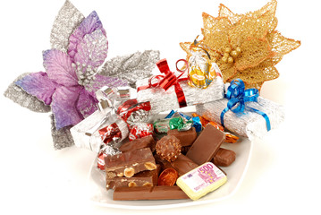 Obraz na płótnie Canvas CHOCOLATE GIFT (czekoladowych prezentów)
