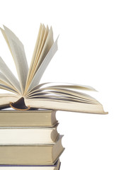 open book,close up isolated on white background