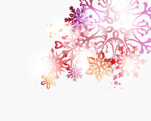 Christmas contemporary snowflakes background
