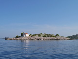 The lighthouse of Murter on the island Prisnjak in Croatia