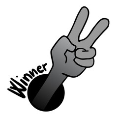 Winner hand symbol
