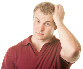 Fototapeta premium Cute Man Scratching His Head