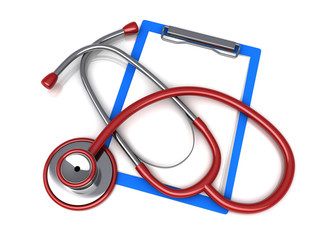 Stethoscope and paper clip