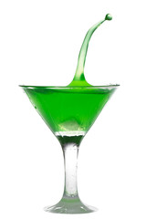 cocktail splash isolated on a white background