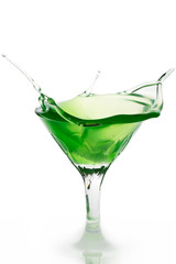 cocktail splash isolated on a white background