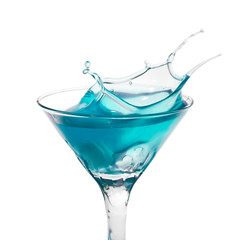 cocktail splash isolated on a white background