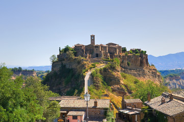 Panoramic view of Civita di Bagnoregio. Lazio. Italy.