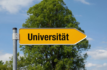 Fototapeta premium Pfeil mit Baum UNIVERSITÄT