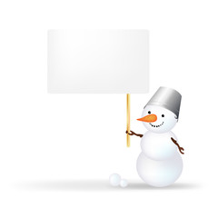 Snowman With Announcement