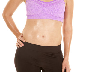 close up belly purple