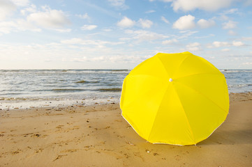 Parasol at the Normandy beach