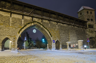 The streets of Old Tallinn decorated to Christmas