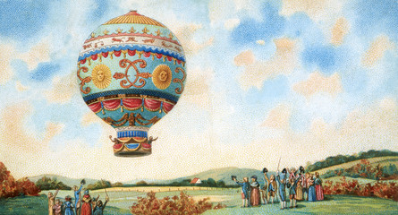 ilustracja balon na gorące powietrze - 47611060