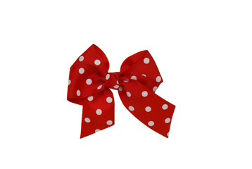 red bow made of ribbon isolated on white
