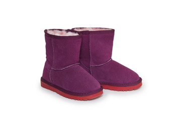 winter boots on white background