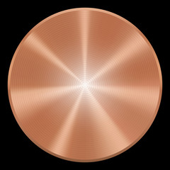 Realistic copper button. Vector eps10. Isolated