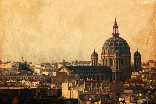 nostalgisches Stadtpanorama von Paris