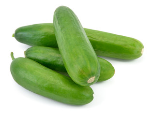 Cucumbers from above  isolated on white background