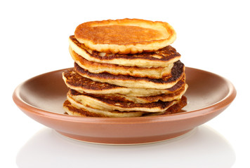 delicious sweet pancakes isolated on white