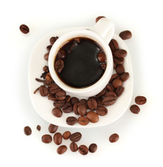 Cup of coffee isolated on white