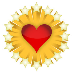 stars and red heart