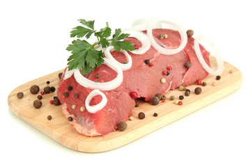 Raw beef meat isolated on white