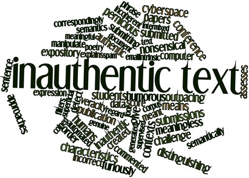 Word cloud for Inauthentic text