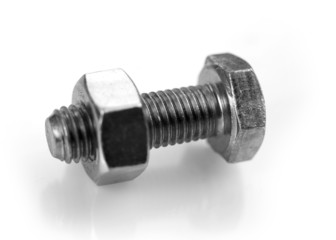 Close up shot of nut and bolt