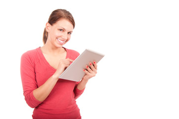 Young student girl with tablet pc