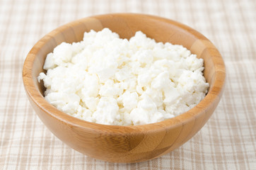 bowl of cottage cheese closeup