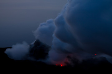 uitbarsting van vulkaan