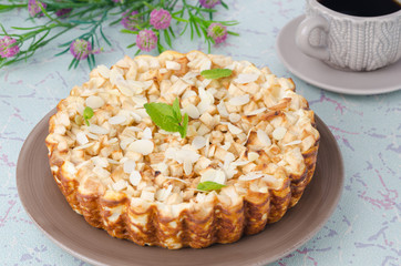 whole cottage cheese pie with apples