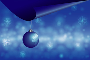 Fototapeta premium Christmas background with bauble and snowflake