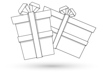Paper Gift Boxes - Christmas Vector Illustration