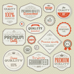 Set of vintage labels and stickers