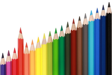 Diagramm aus vielen Buntstiften