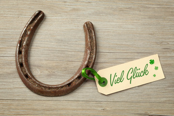 Hufeisen mit Karte Viel Glück