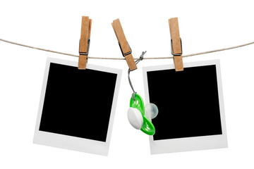 Blank polaroid baby photo frames