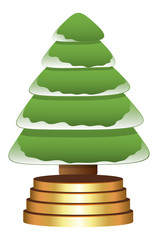 Cartoon Tree - Christmas Vector Illustration