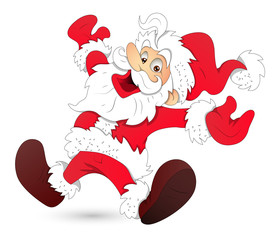 Cartoon Santa - Christmas Vector Illustration